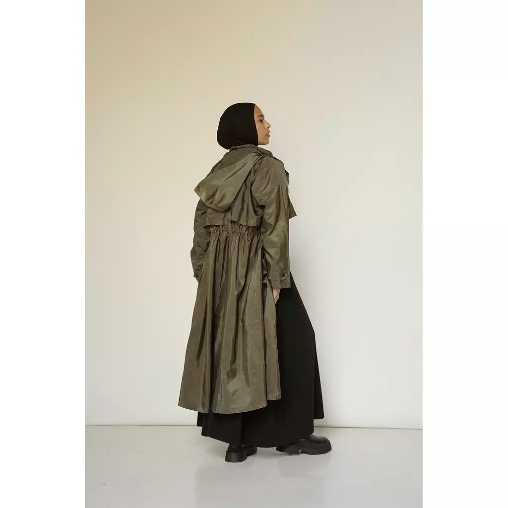 Waterproof Trench Coat in Olive