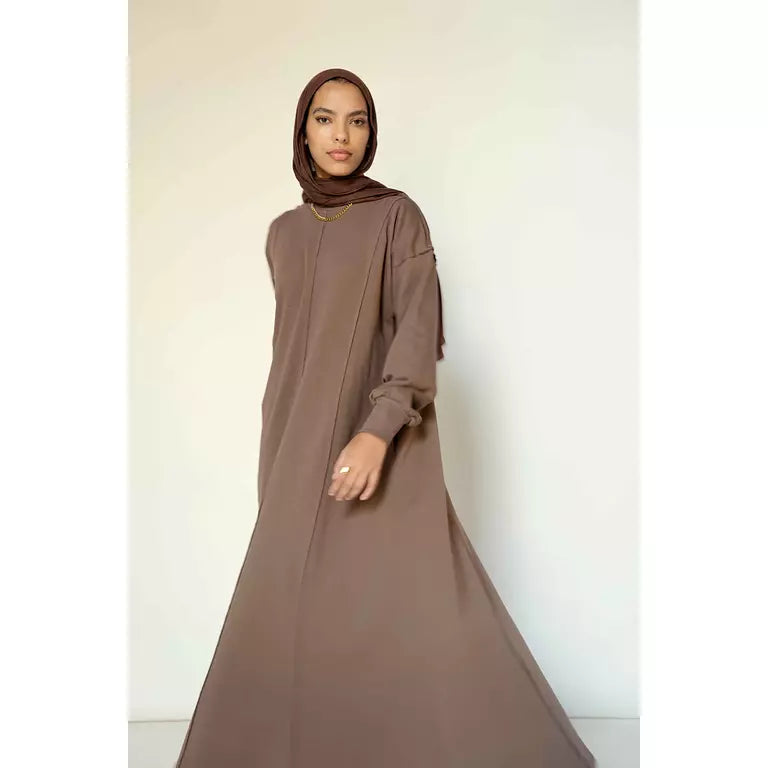 Seamline Dress in Taupe Brown