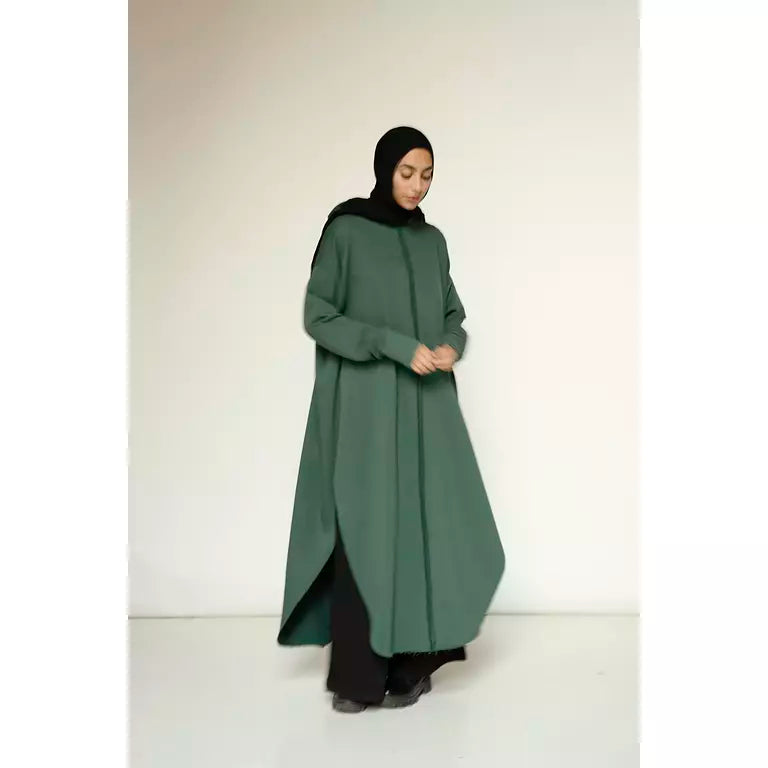 Rounded Hoodie In Green