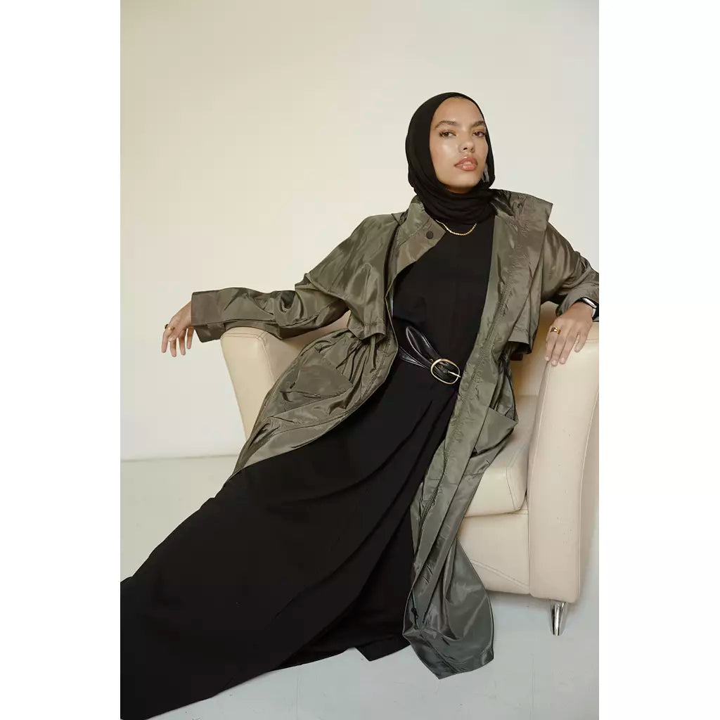 Waterproof Trench Coat in Olive