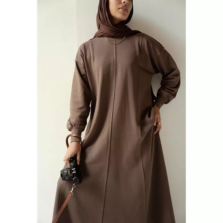 Seamline Dress in Taupe Brown