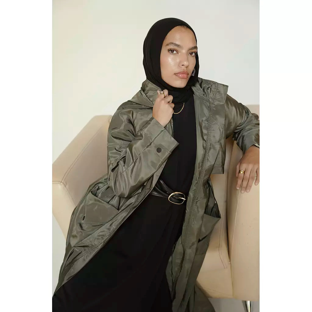 Waterproof Trench Coat in Olive