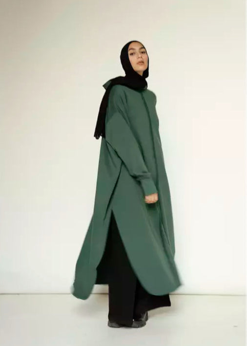 Rounded Hoodie In Green