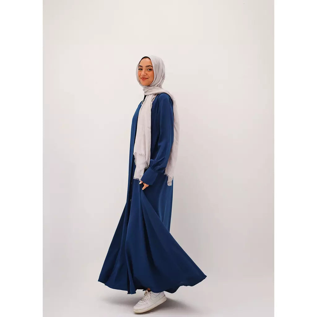 9-5 Elegance Shirt Dress In Navy Blue