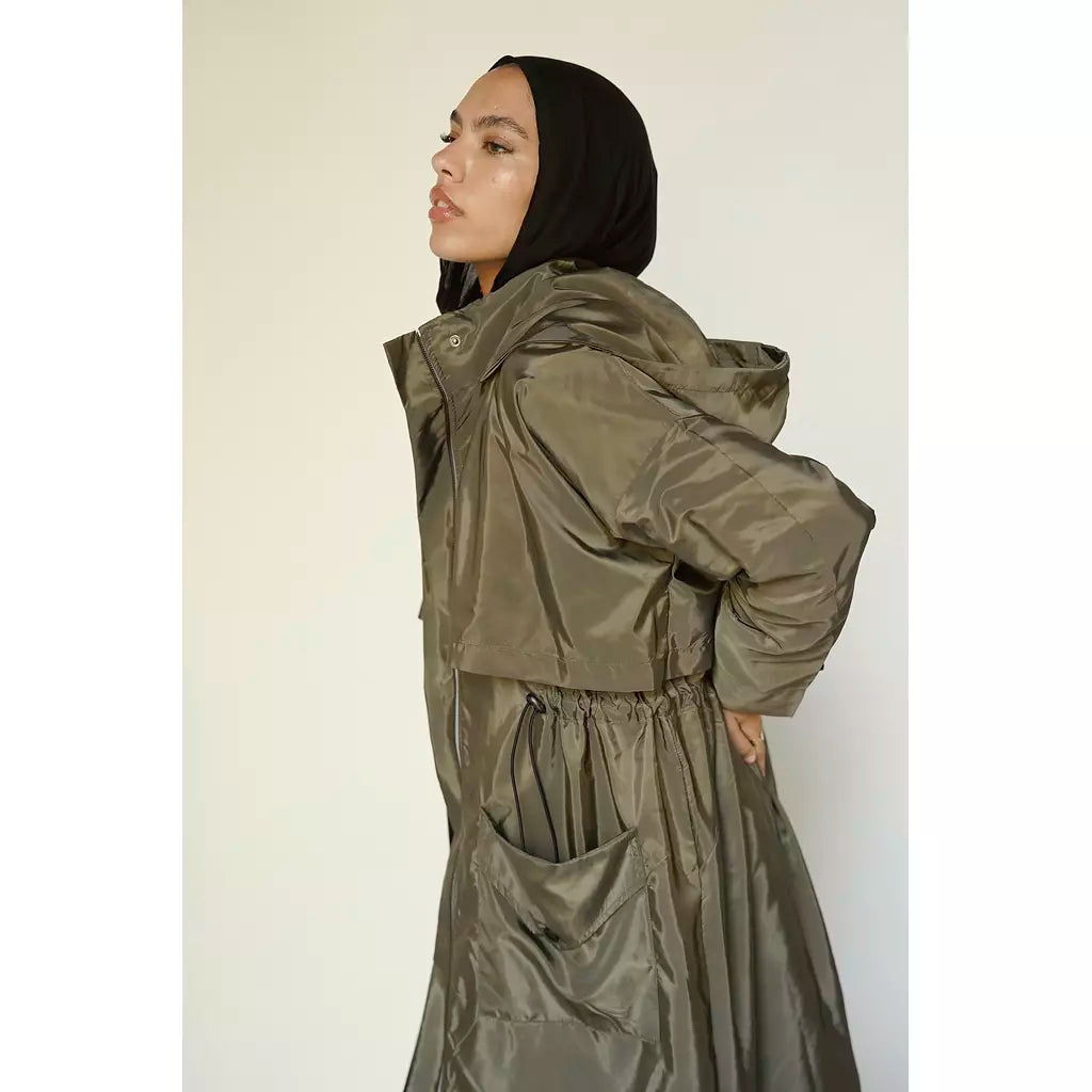 Waterproof Trench Coat in Olive