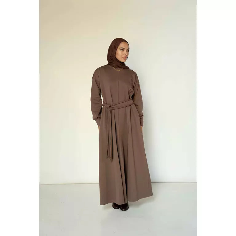 Seamline Dress in Taupe Brown