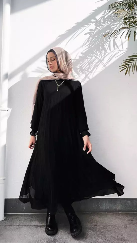 Cloach Pleated Dress In Black