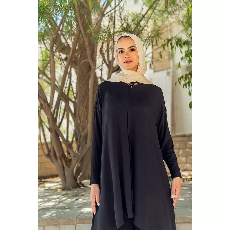 Ribbed Cotton Set in Black