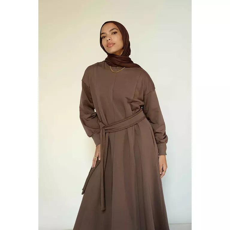 Seamline Dress in Taupe Brown