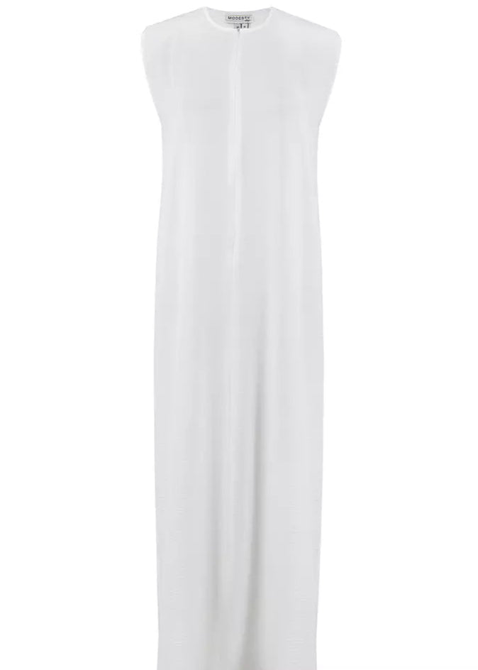 Basic Sleeveless White Abaya