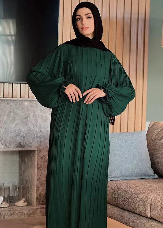 Pleated Dress In Green