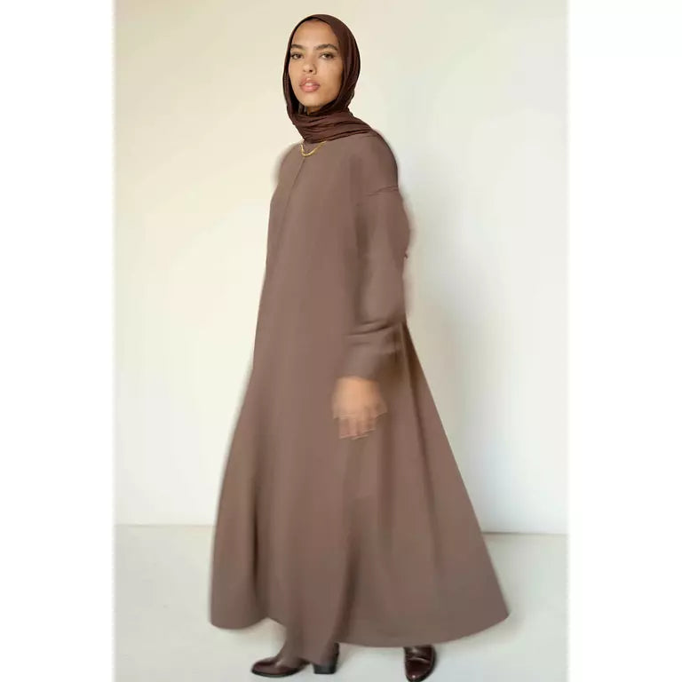 Seamline Dress in Taupe Brown