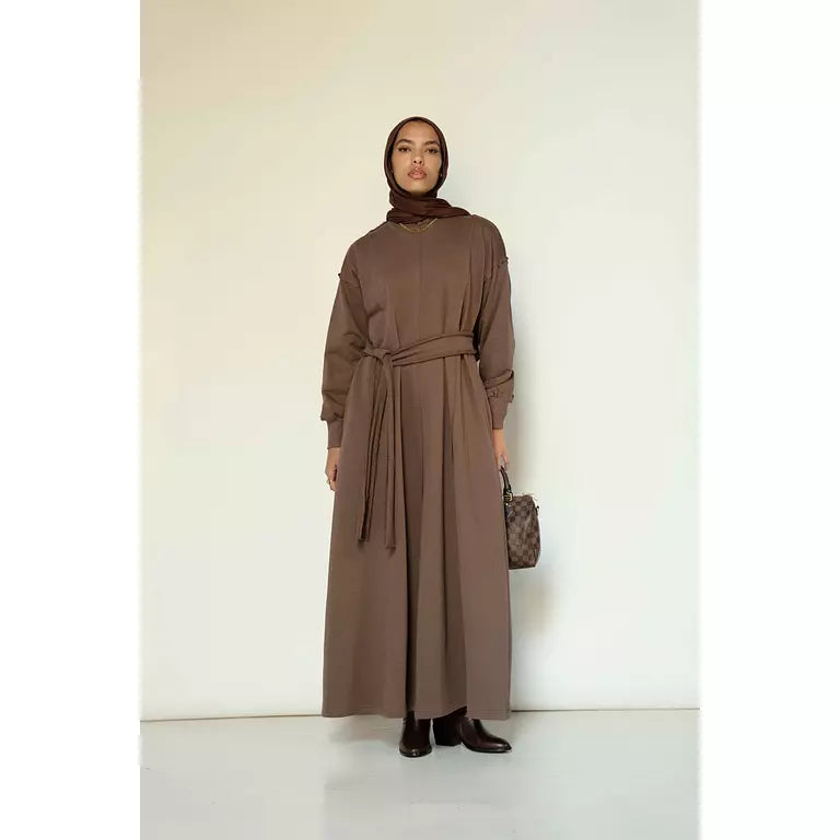 Seamline Dress in Taupe Brown