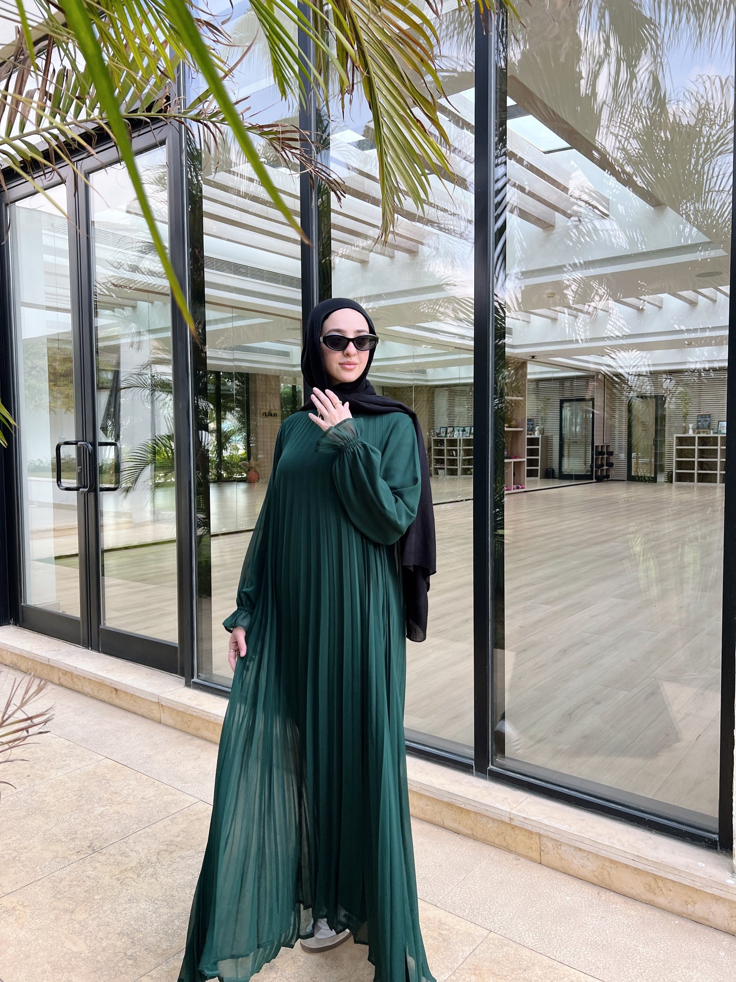 Cloach Pleated Dress In Green