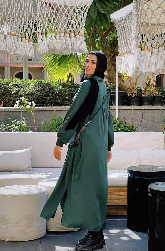Green Basic Crepe Shirt