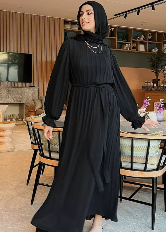 Pleated Dress In Black