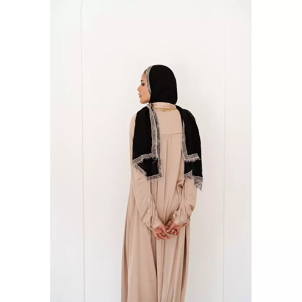 Tan beige Maxi Satin Shirt