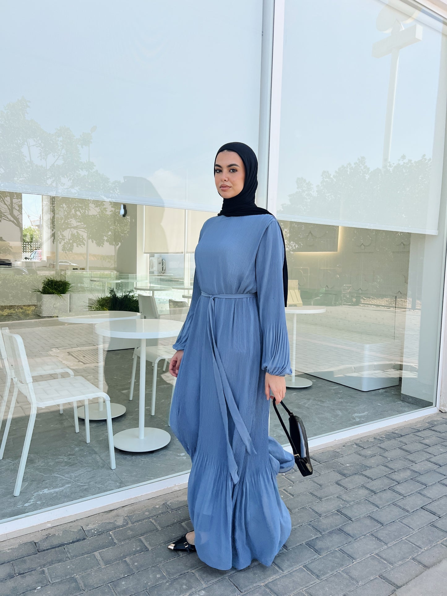 Dreamy Swirl Dress In Baby Blue