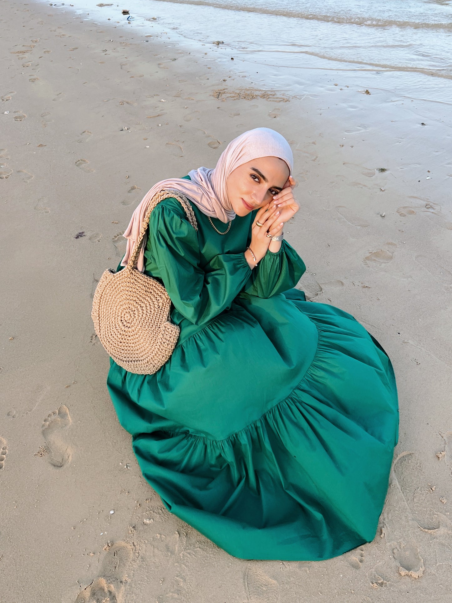 Poplin Gypsy Dress Green