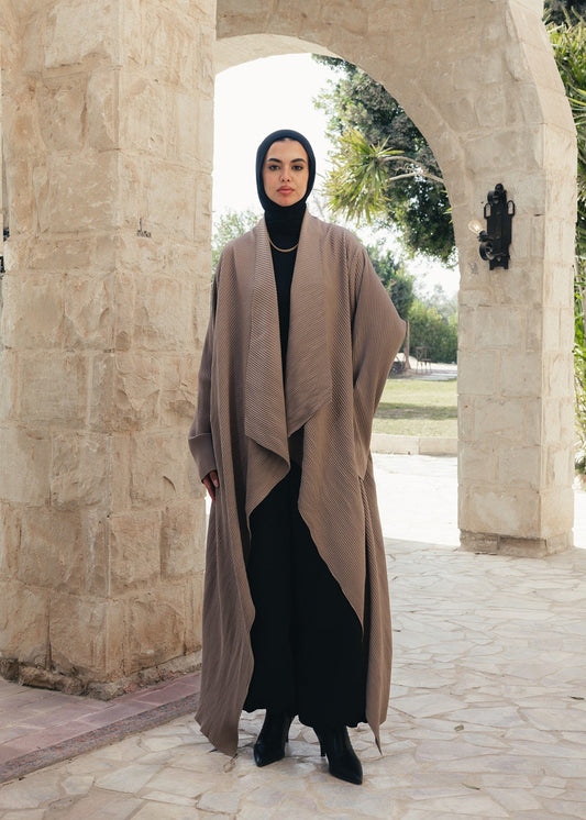 The Pleated Grace Kaftan In Mocha