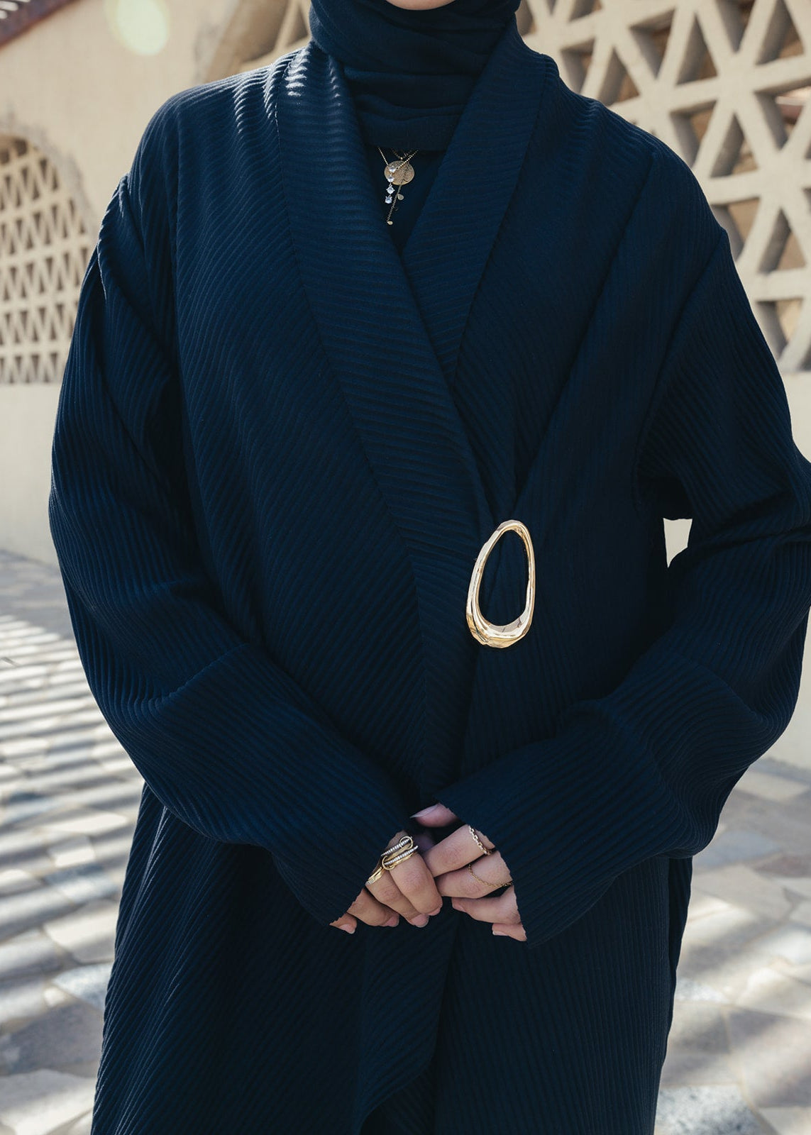 The Pleated Grace Kaftan In Black