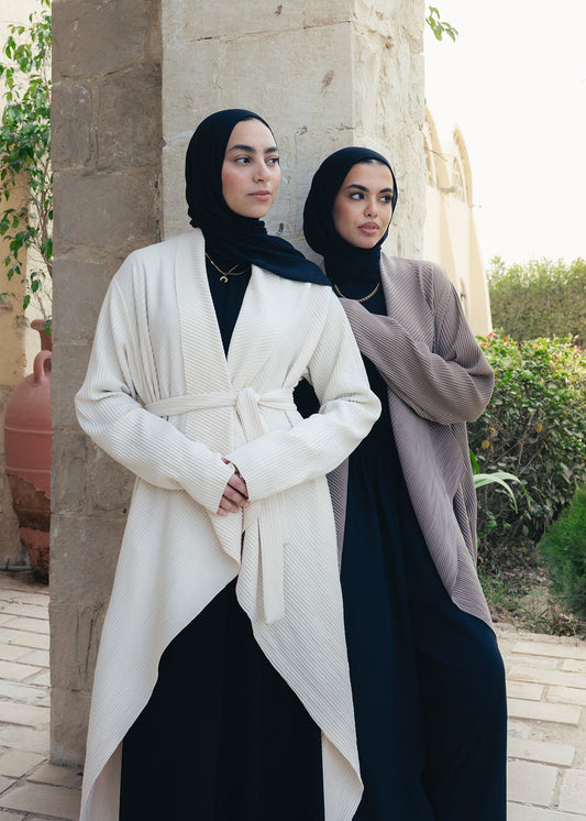 The Pleated Grace Kaftan In Ivory Creme