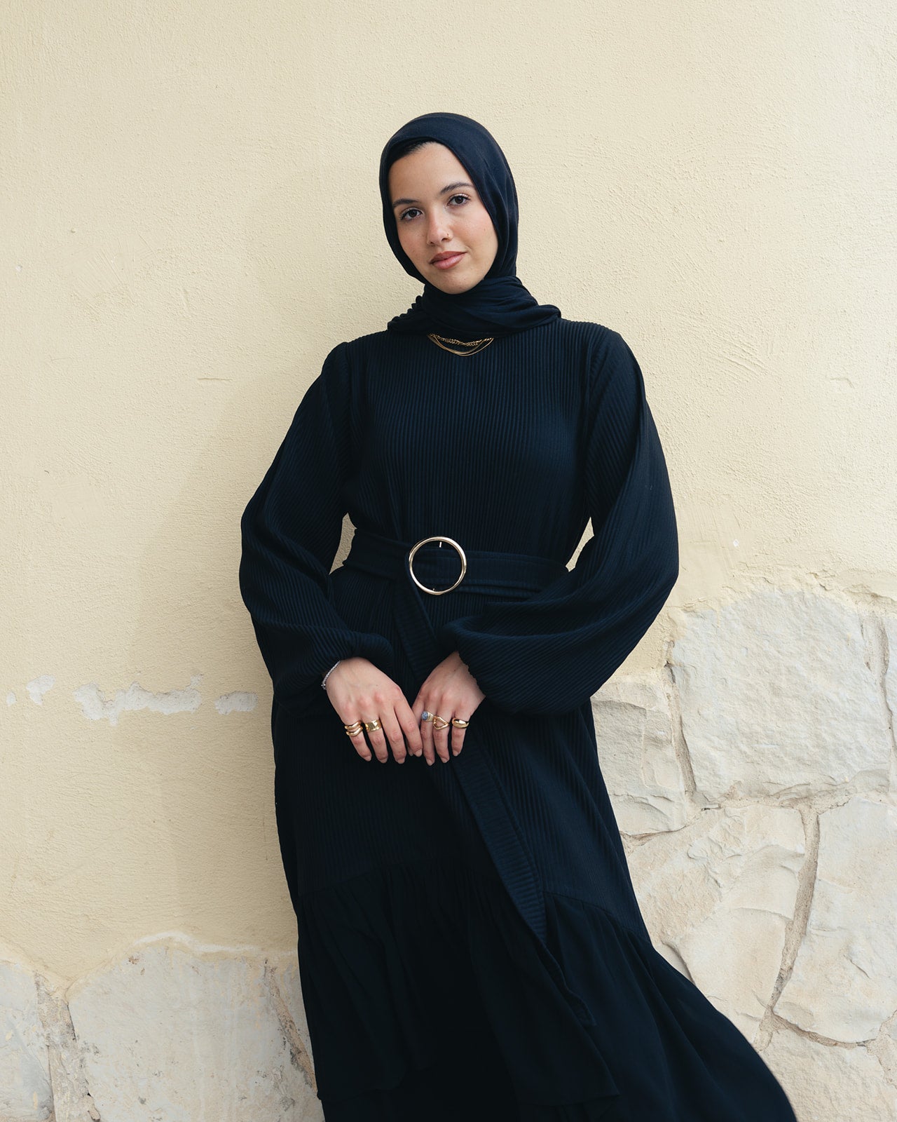 The Layered Serenity Dress in Black