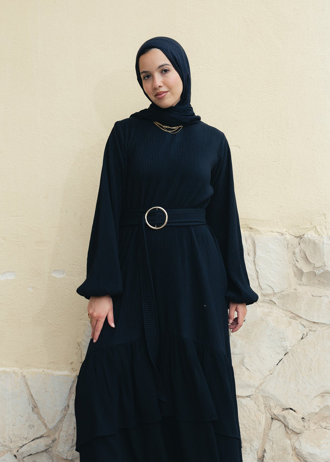 The Layered Serenity Dress in Black