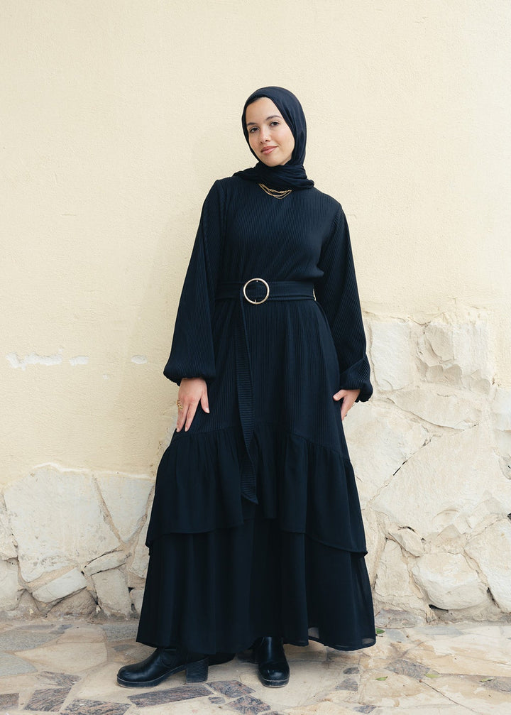 The Layered Serenity Dress in Black