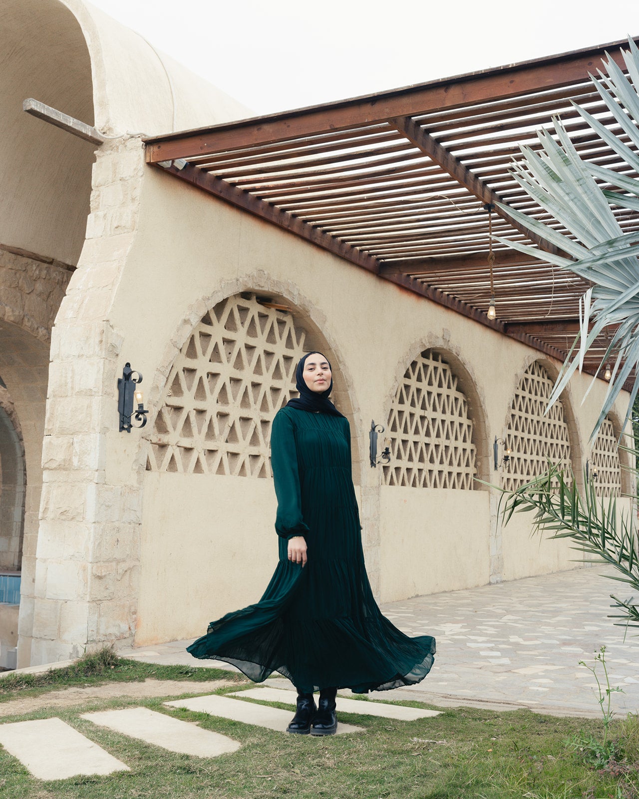 The Dreamfall Dress in Emerald Green