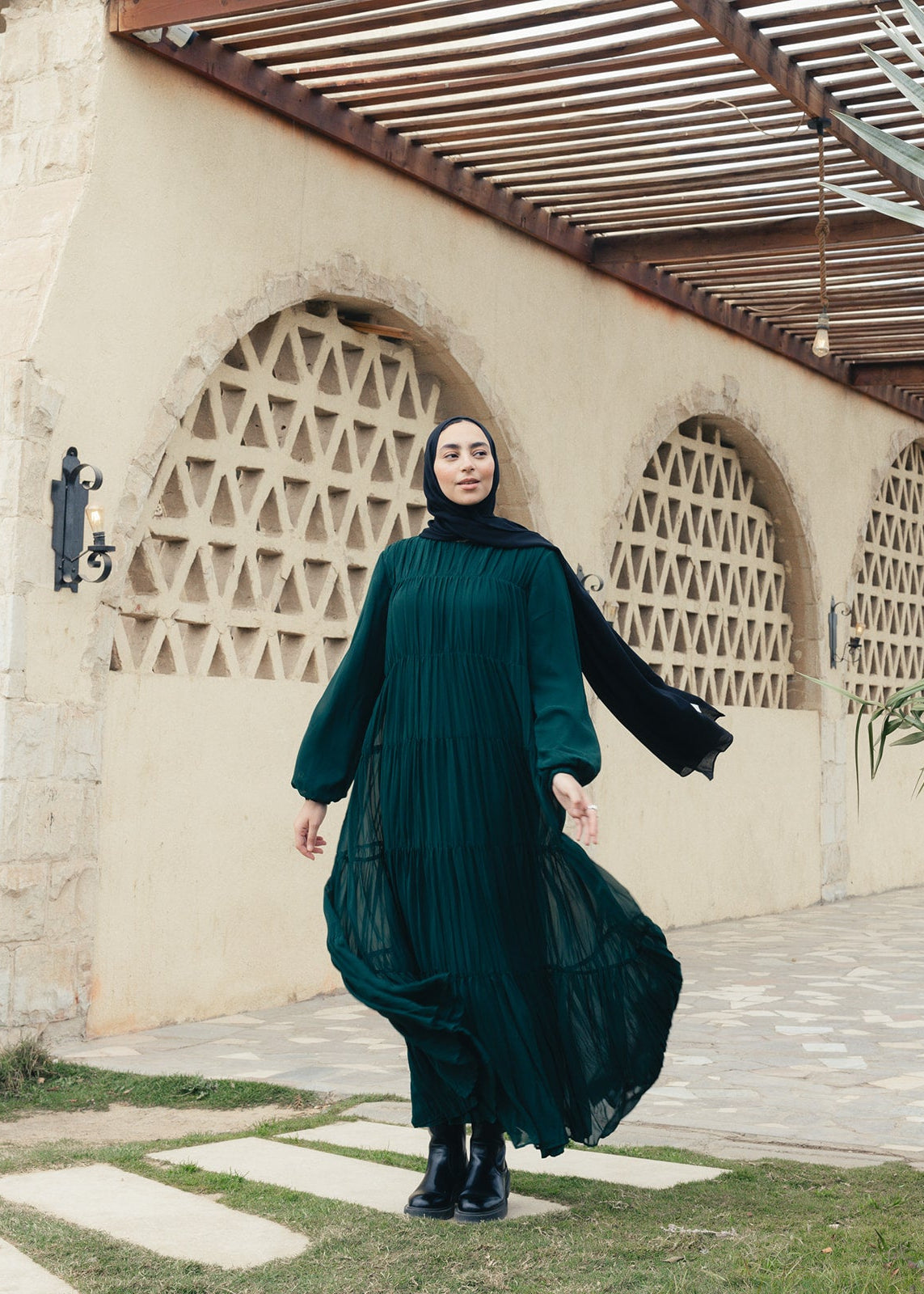 The Dreamfall Dress in Emerald Green