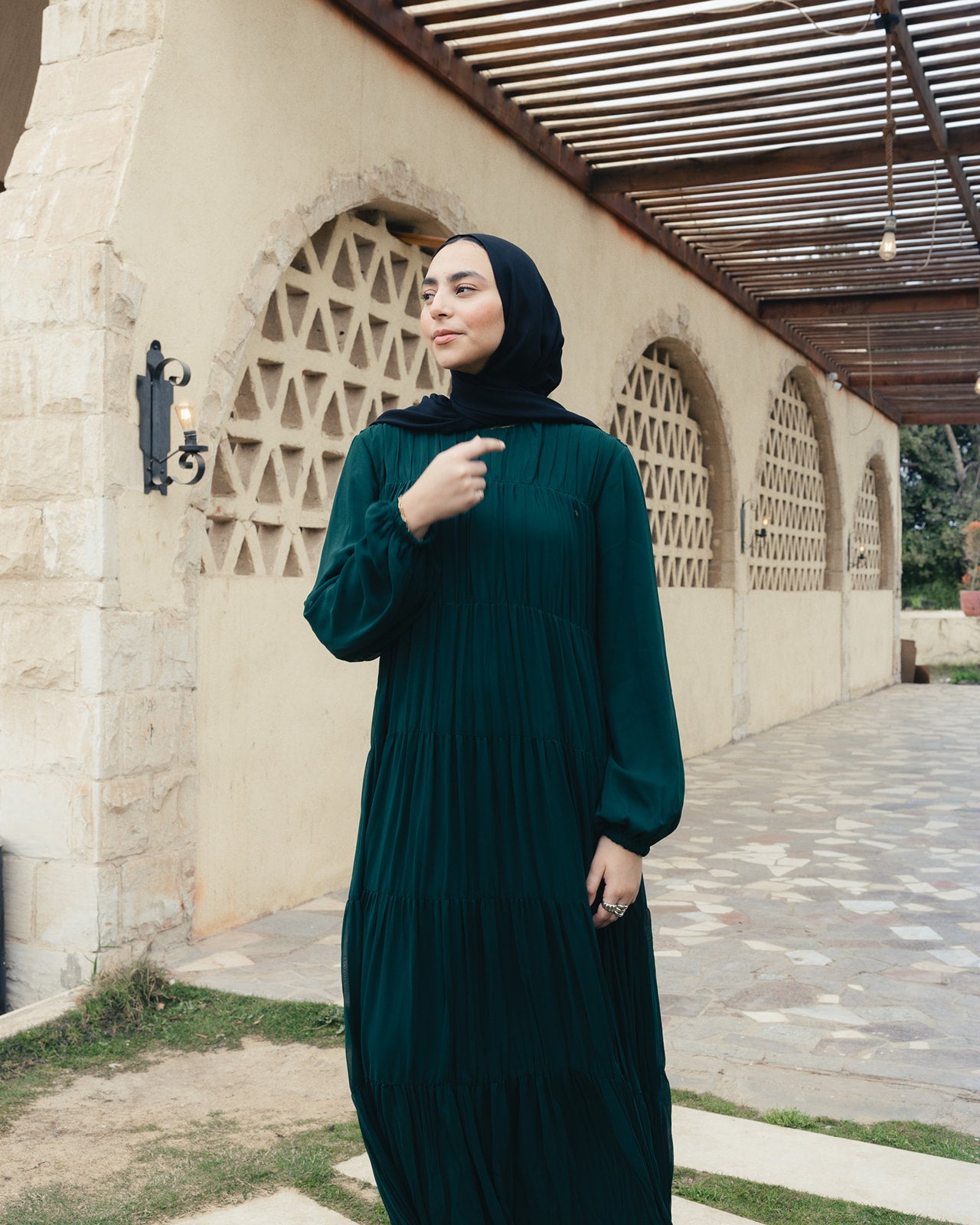 The Dreamfall Dress in Emerald Green