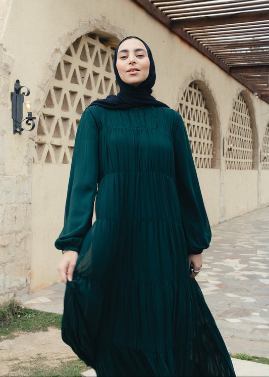 The Dreamfall Dress in Emerald Green