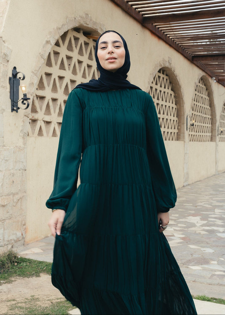 The Dreamfall Dress in Emerald Green