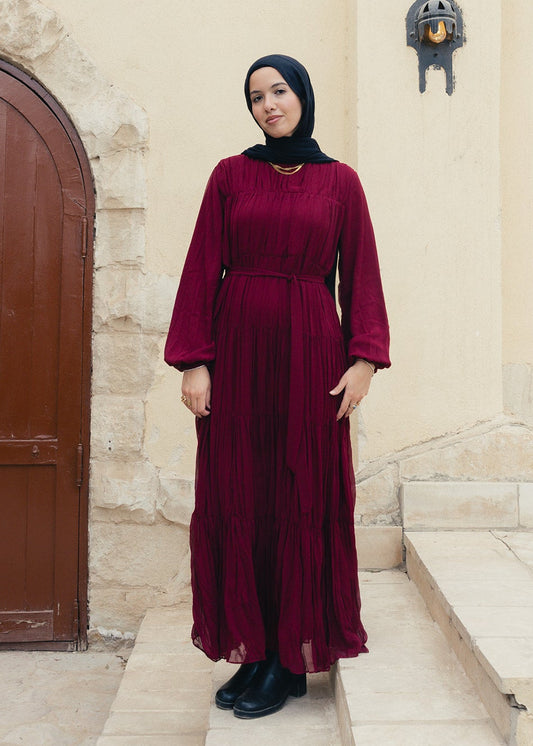 The Dreamfall Dress in Burgundy
