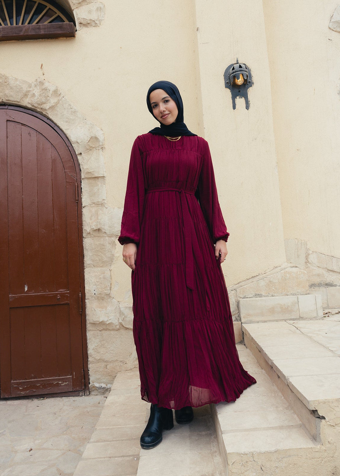 The Dreamfall Dress in Burgundy