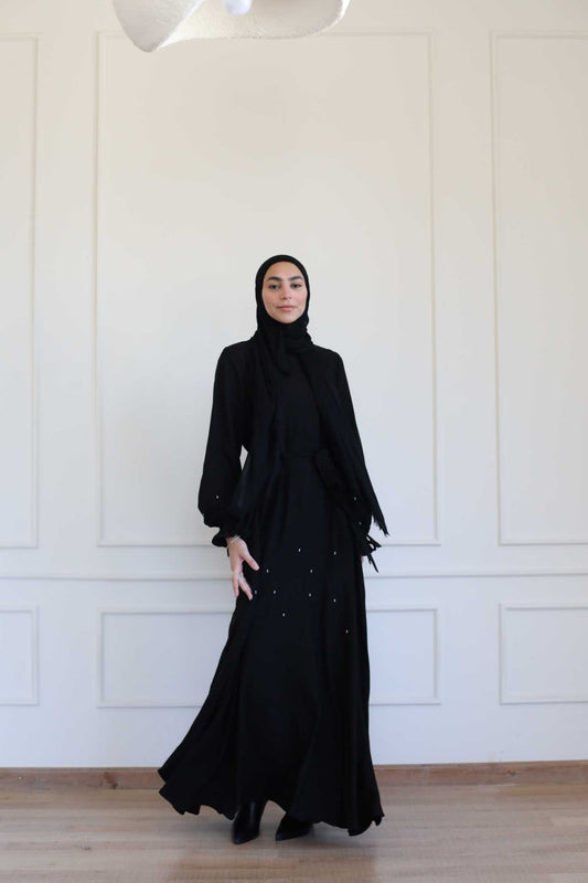 Embroidered Pearls Abaya