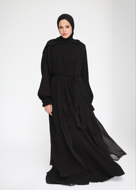 The Chiffon Cardigan Abaya Set