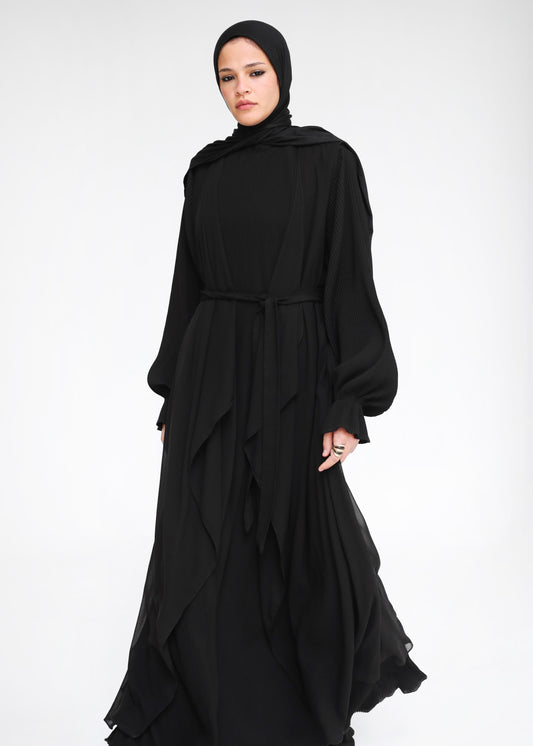 The Chiffon Cardigan Abaya Set