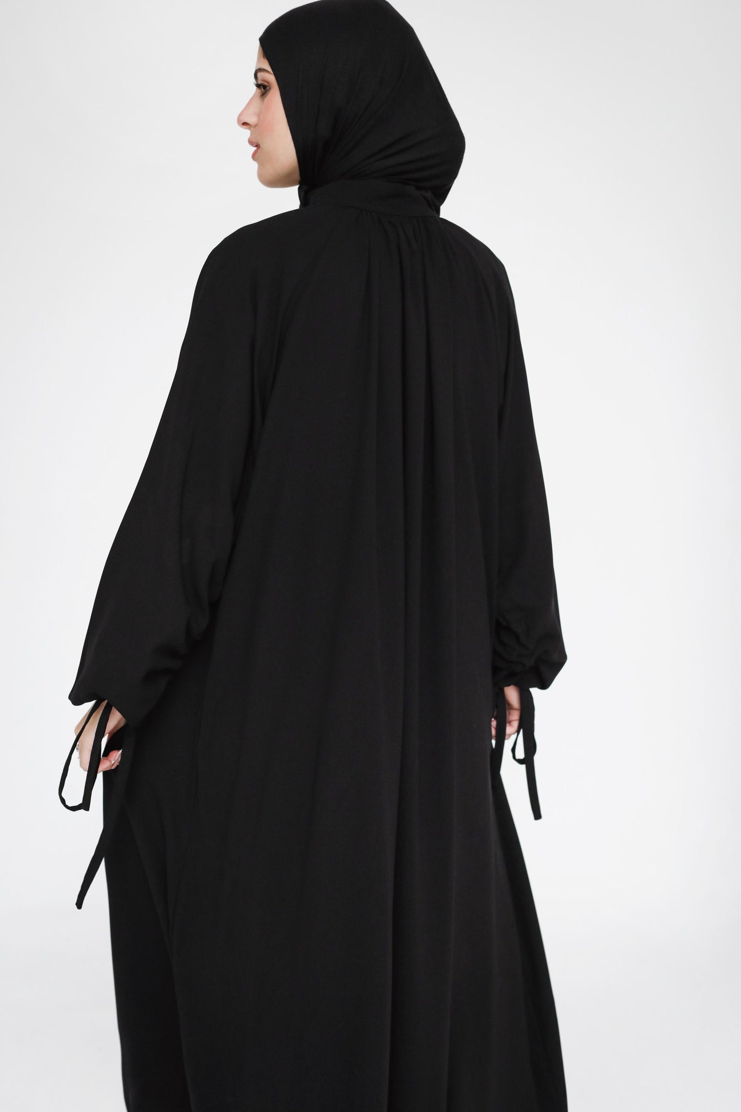 Full Zipper Gather Abaya