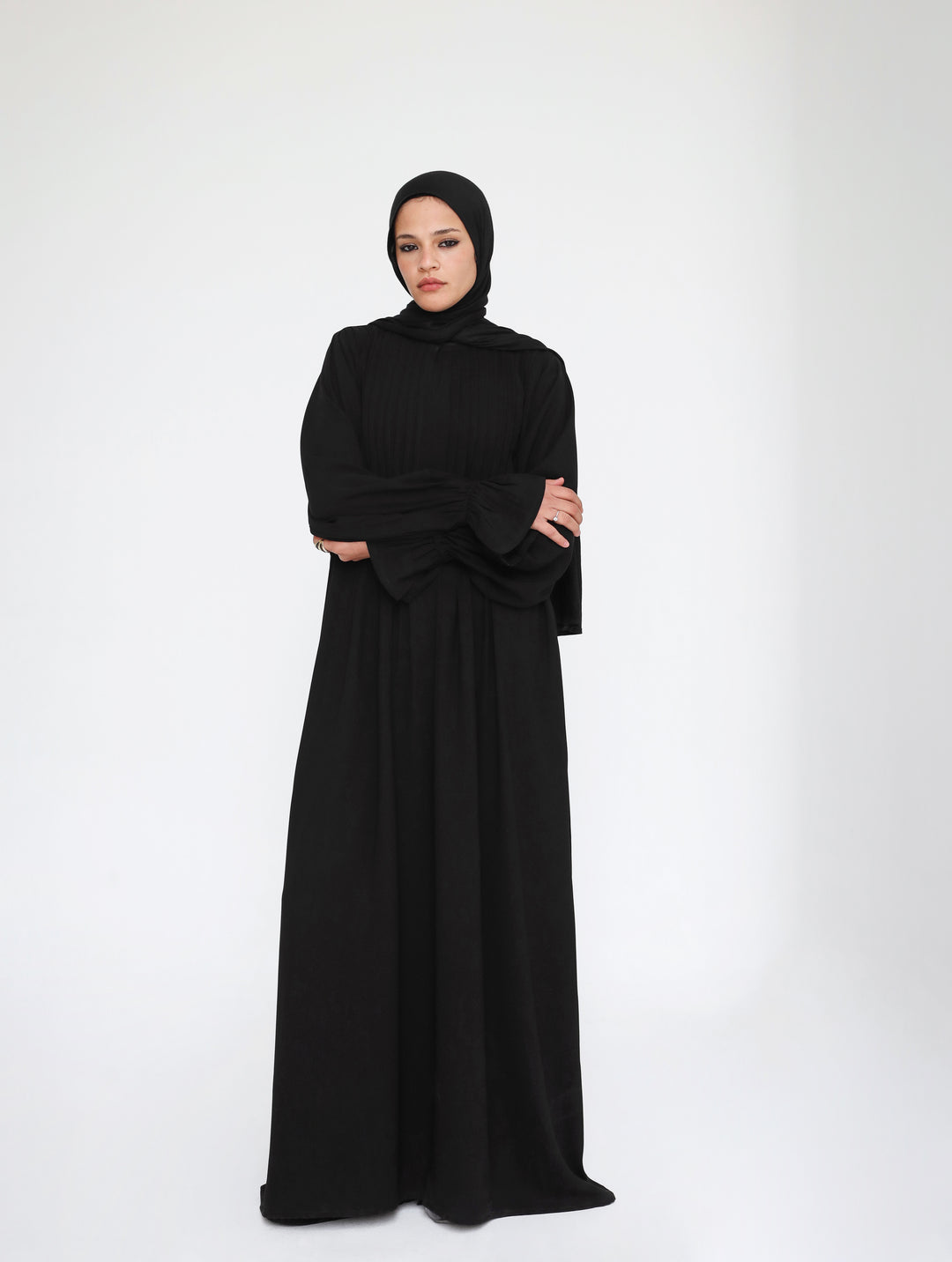 Front Pleated Abaya Dress