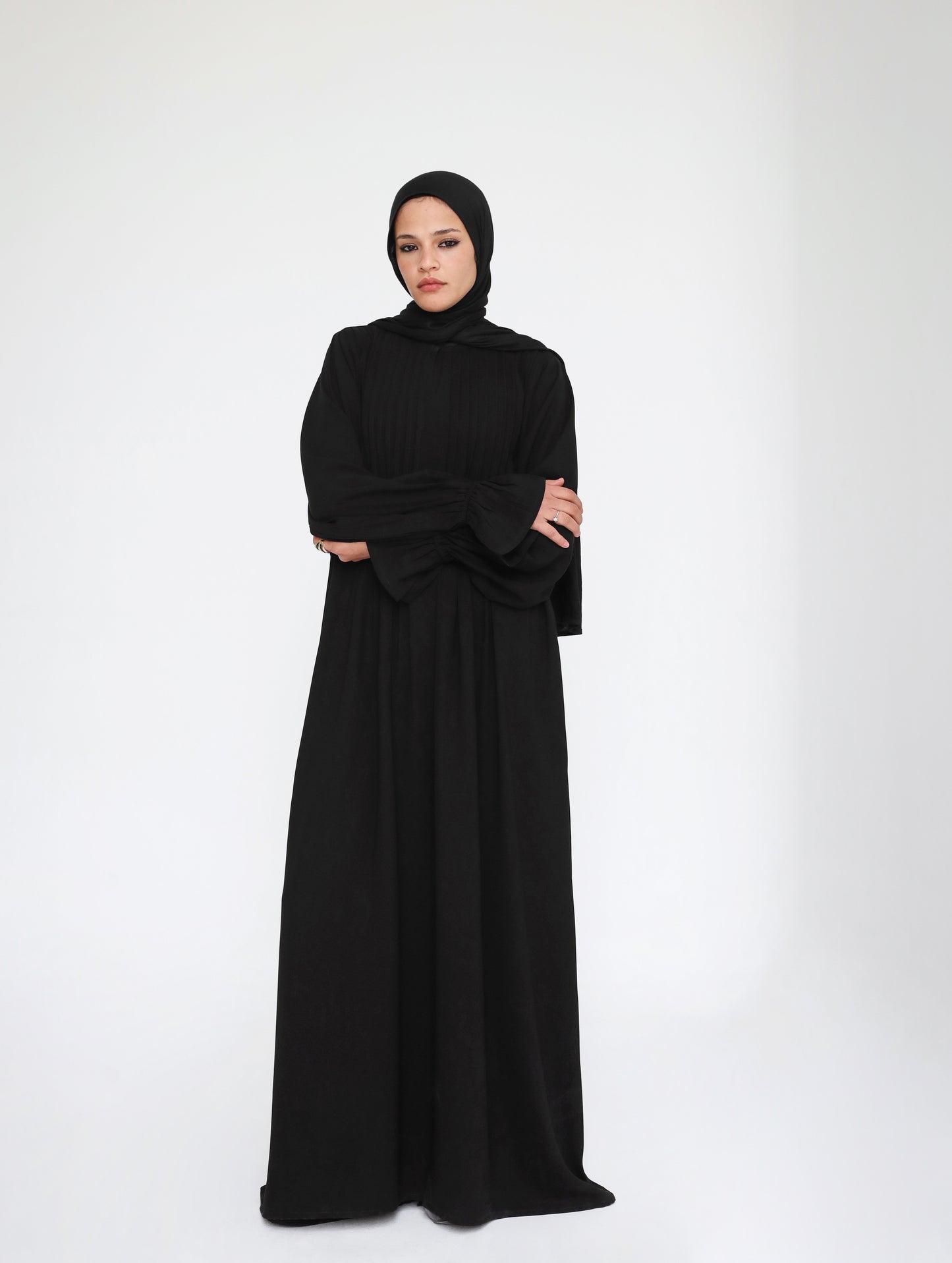 Front Pleated Abaya Dress