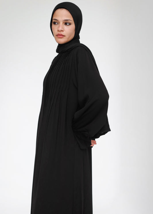 Front Pleated Abaya Dress