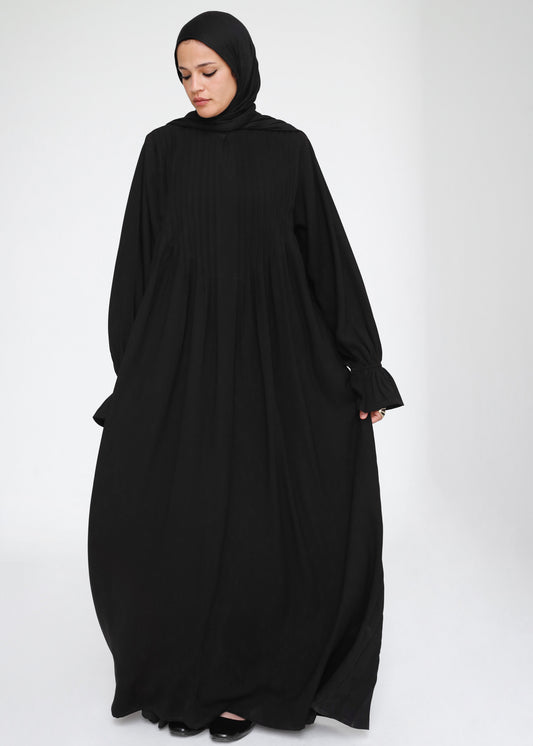 Front Pleated Abaya Dress