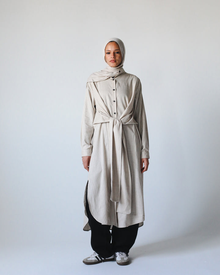The Striped Muse shirt In Beige