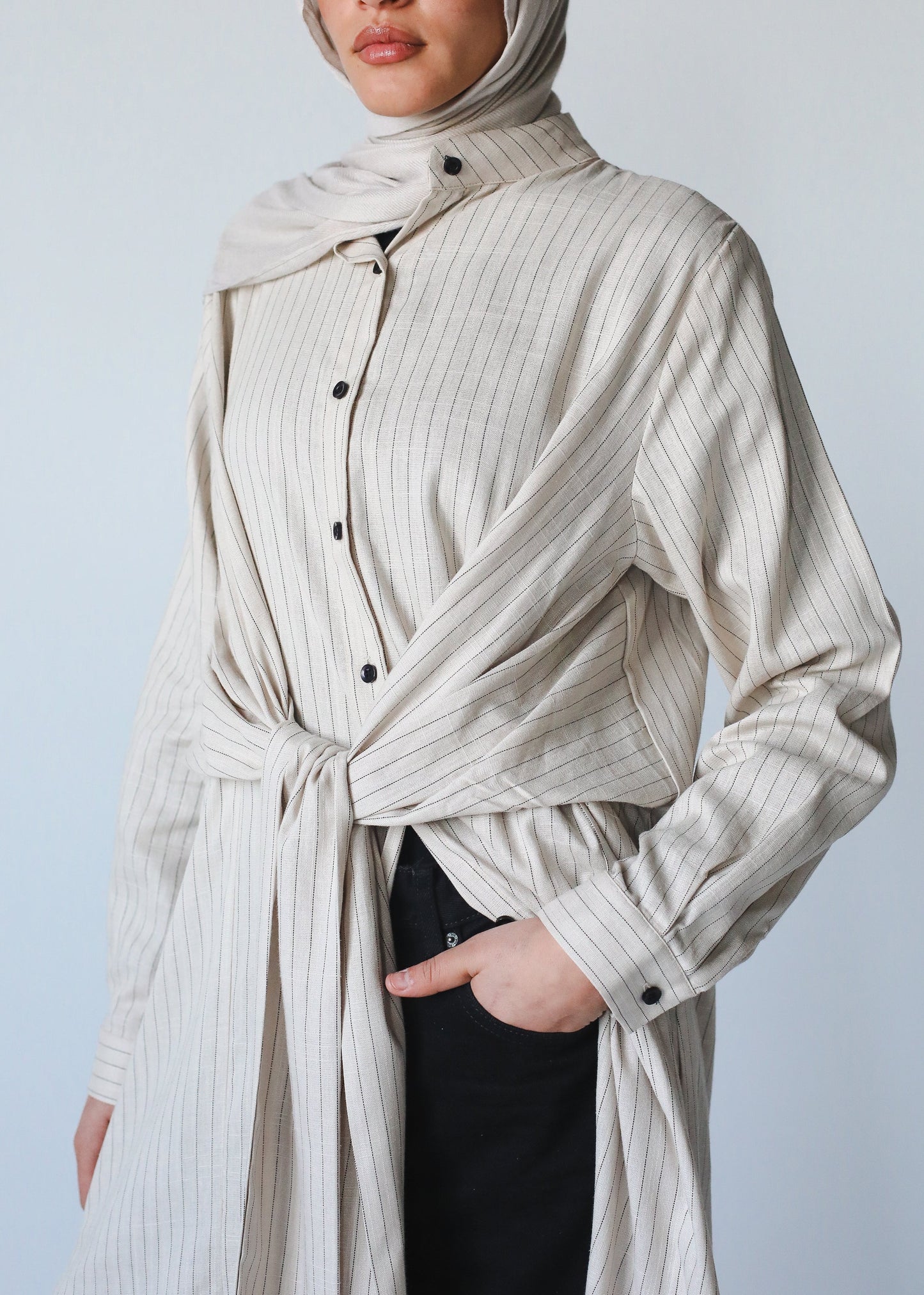 The Striped Muse shirt In Beige