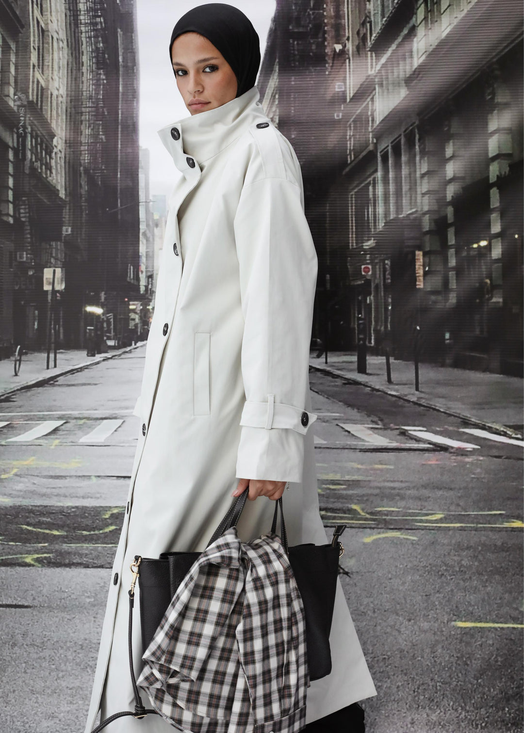 The Funnel Neck Trench In Beige