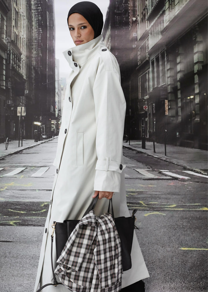 The Funnel Neck Trench In Beige