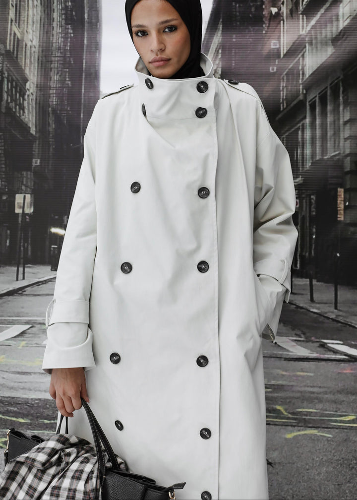 The Funnel Neck Trench In Beige