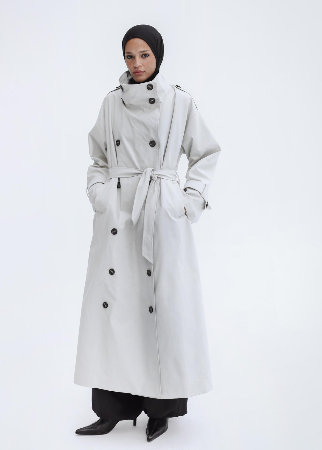 The Funnel Neck Trench In Beige